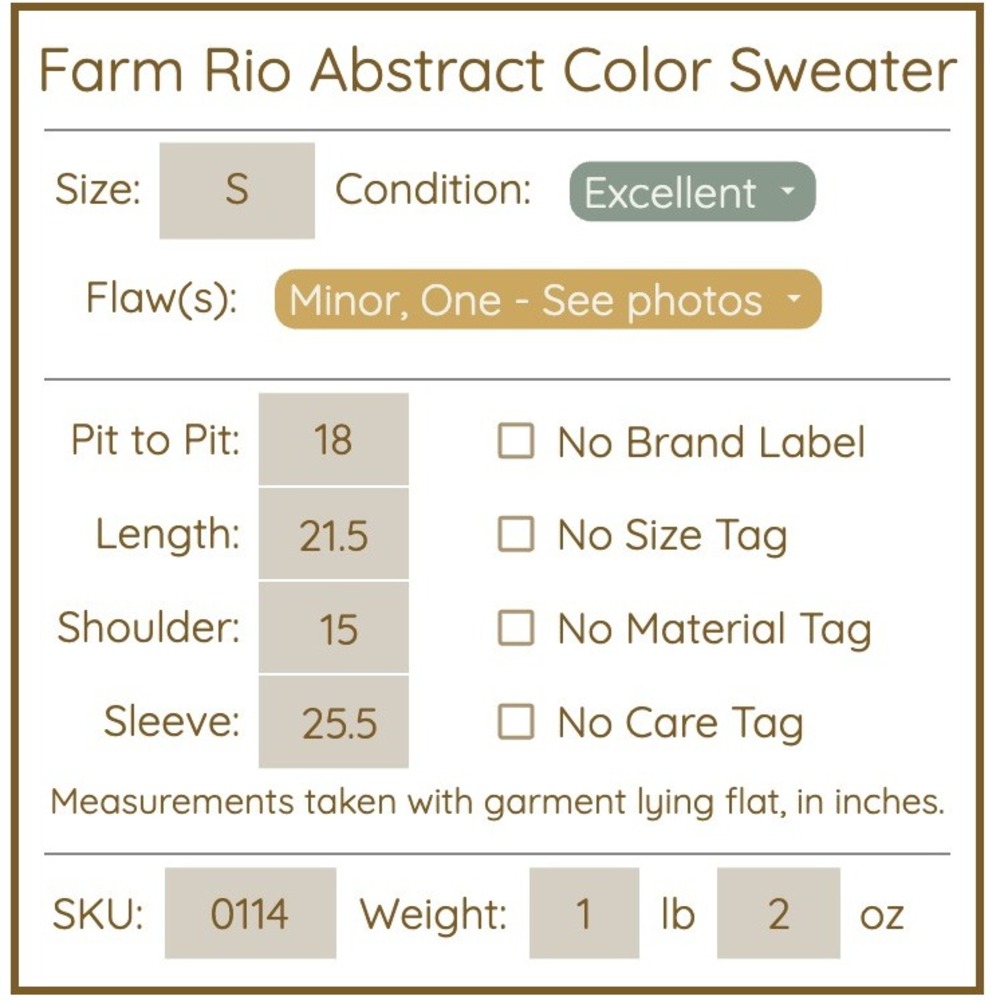 Farm Rio Womens The Dance Abstract Colorblock Knit Sweater Small Dopamine Artsy - Picture 11 of 11